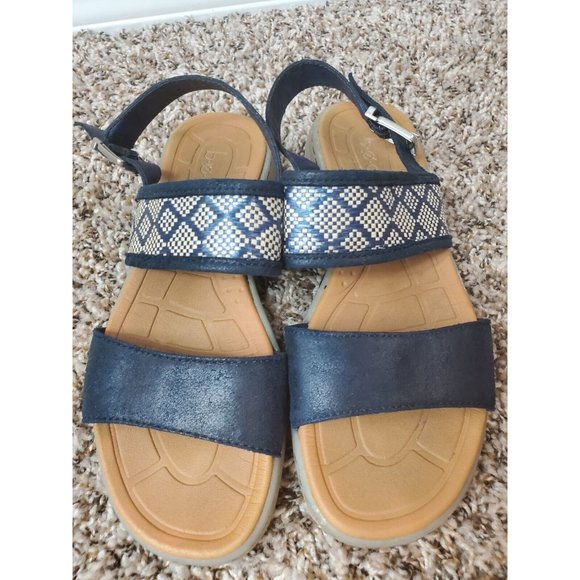 boc Jorunn Navy Blue Strappy Fabric Upper Slingback Sandals Size 8M - Picture 3 of 11